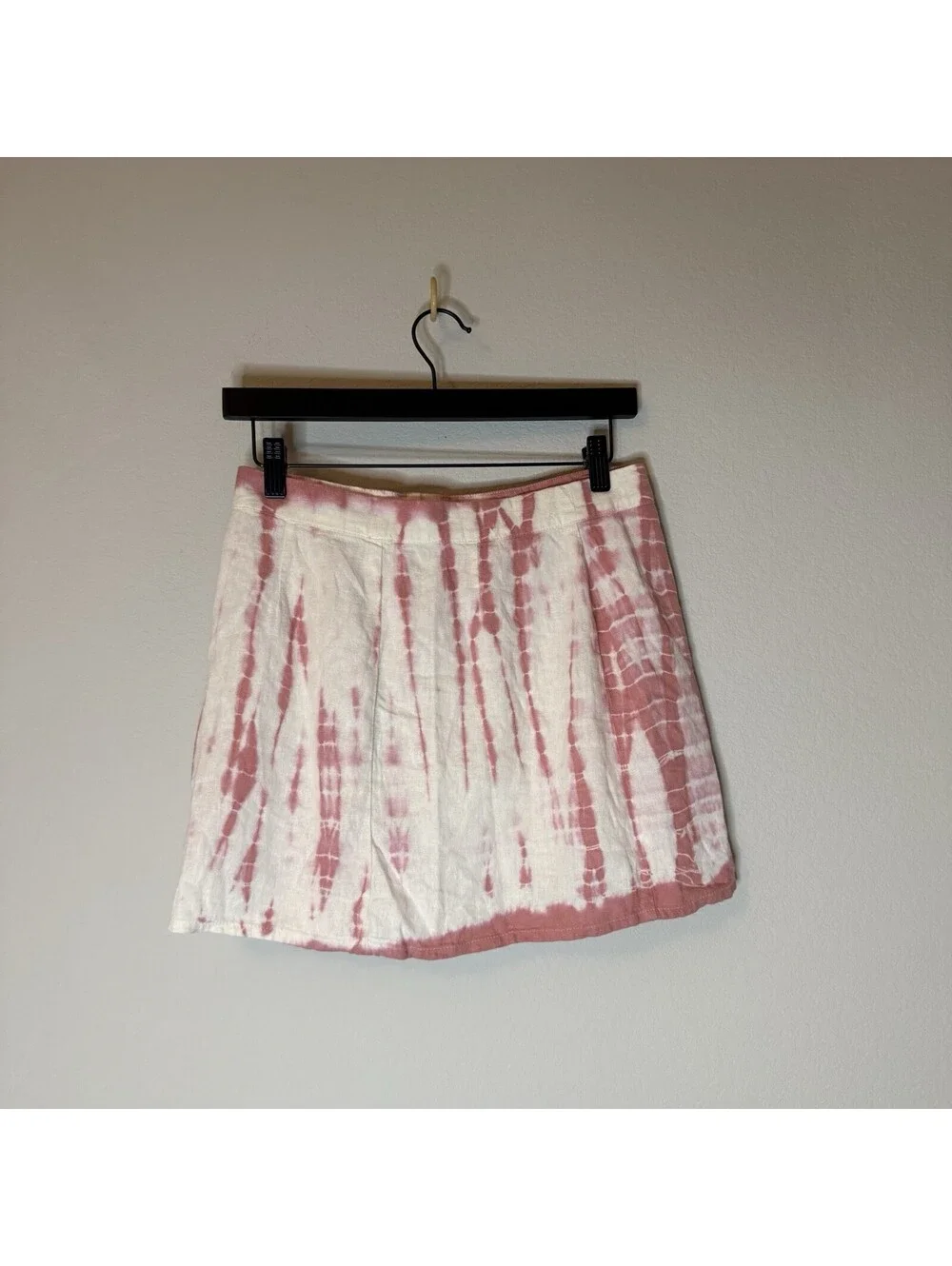 Free People Rosie Tie Dye Wrap Skirt Size 0 Pink Linen Rayon NWT